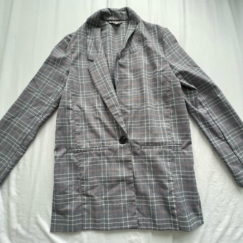 Grey Plaid Blazer
